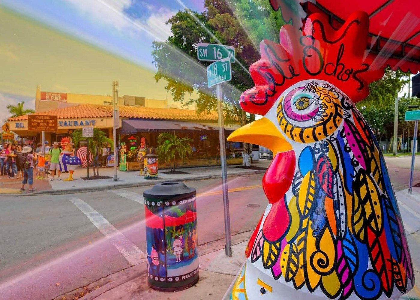 Experience Cuban coffee, salsa rhythms, and domino games at Máximo Gómez Park.
