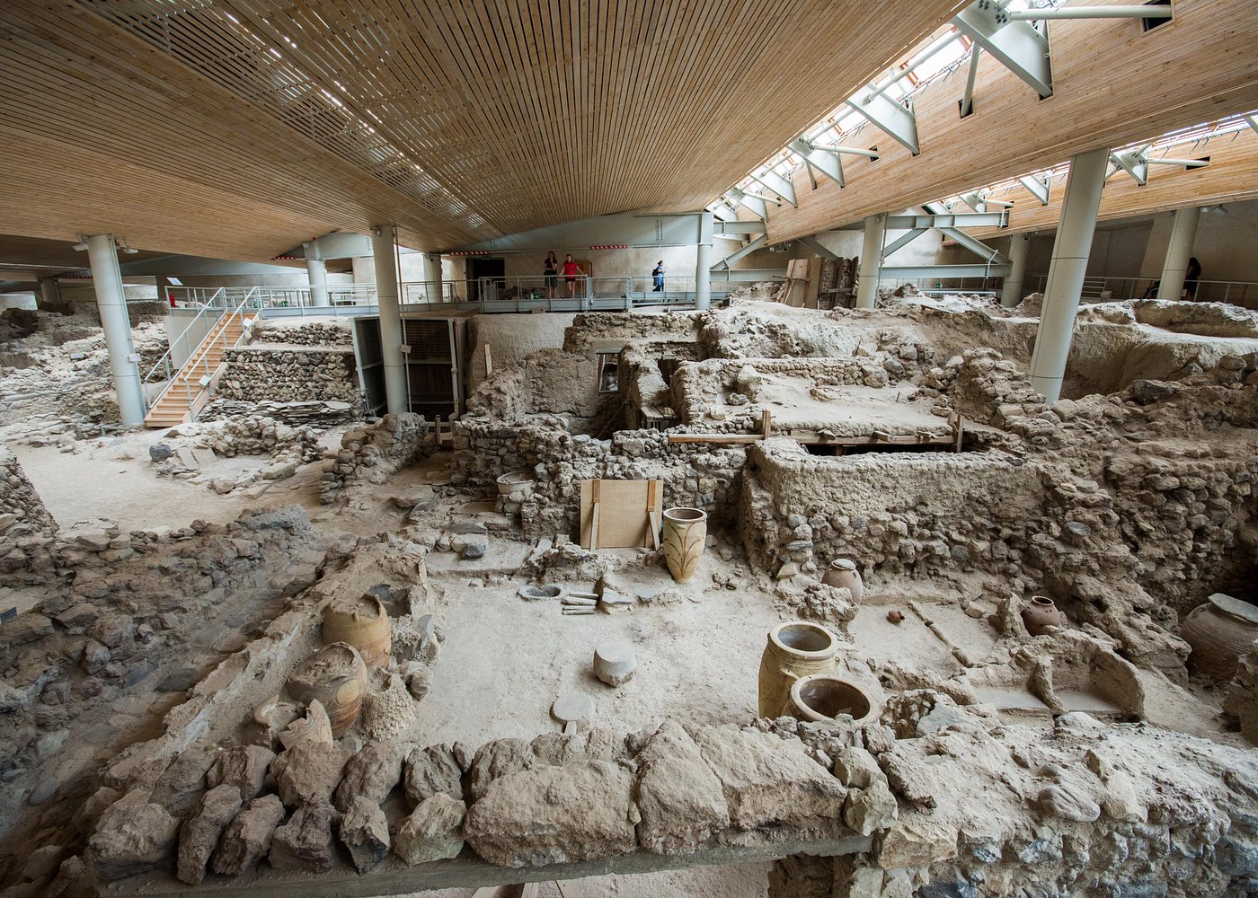 An ancient Minoan city preserved in volcanic ash — often called the “Greek Pompeii.”