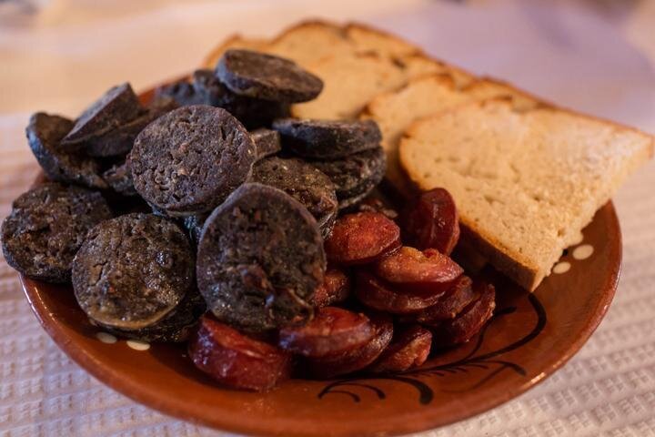 Black pudding and sausage