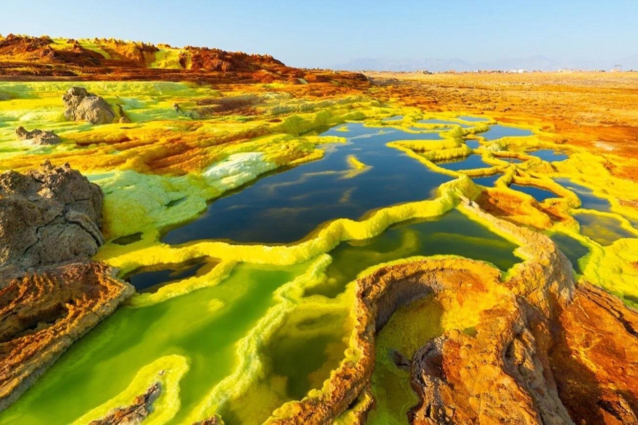 Danakil Depression, Ethiopia, Danakil Desert is a desert in northeast Ethiopia, southern Eritrea, and northwestern Djibouti.