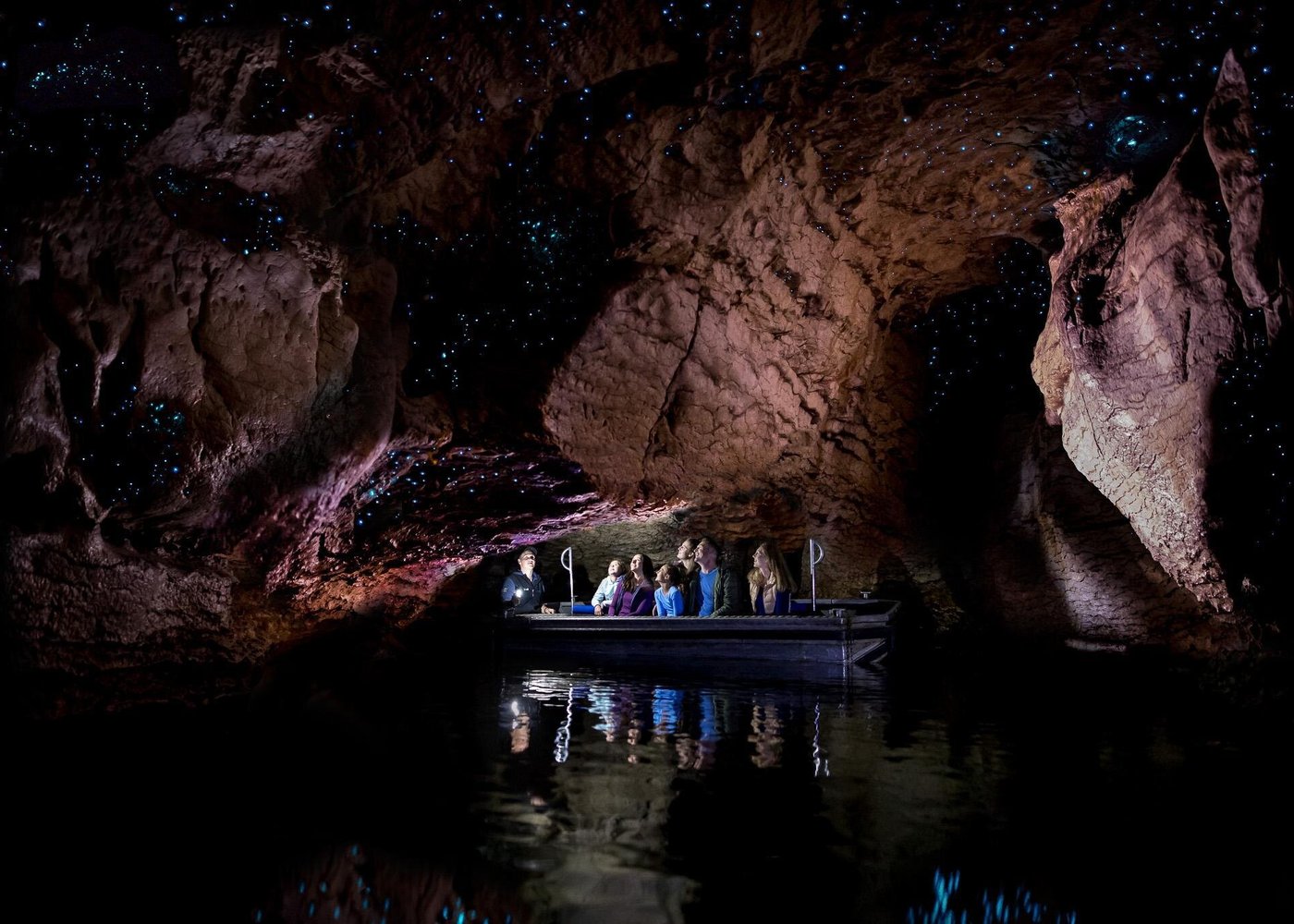 Te Anau Glowworm Caves, New Zealand's most mesmerizing natural wonders, boasting a labyrinth of grottoes, tunnels, dramatic rock formations