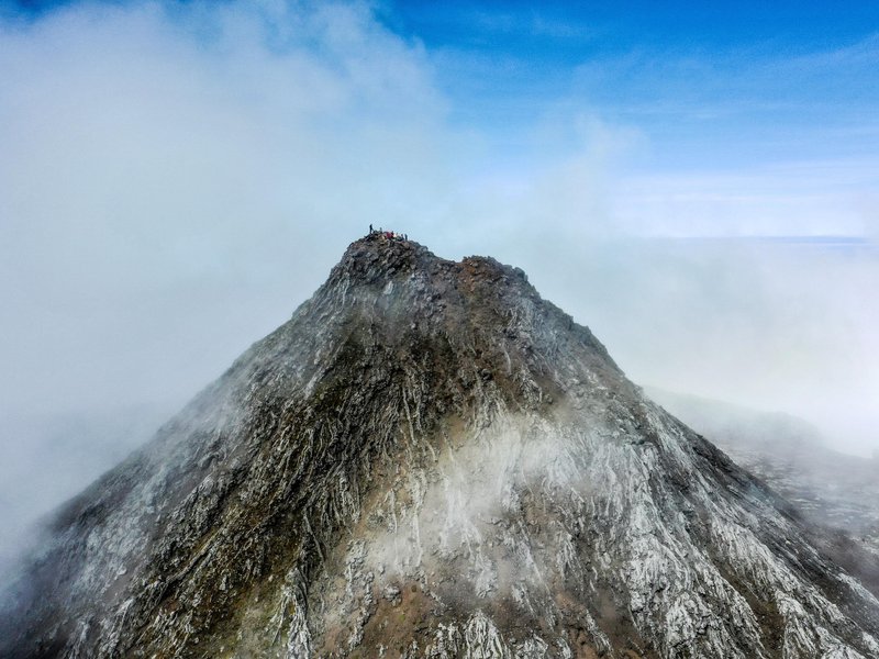 On top of a volcano, above the clouds!