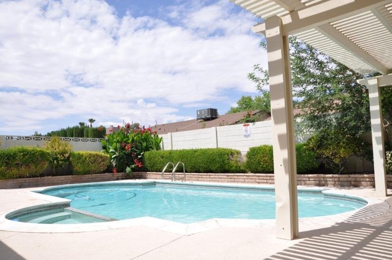 Refreshing pool , foliage in summer months 