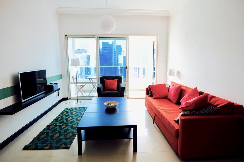 Living-room with balcony