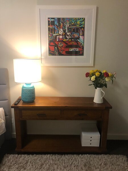 Sidetable to king bedroom