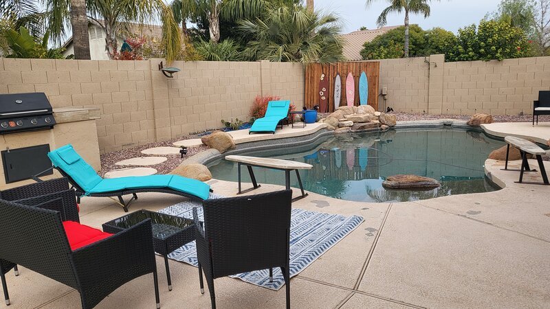 Beautiful backyard with plenty of games.