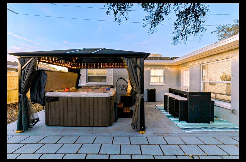 After a long day at the beach enjoy the hot tub and time with friends & family!