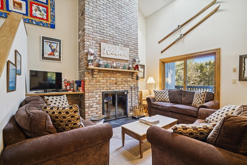 Enhance your evenings with the wood burning fireplace.  Plenty of seating for you and your family (do not leave fires unattended)